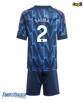 Arsenal William Saliba #2 Echipament de Fotbal Replică 2025-26 Copii Deplasare (+ Șorturi)